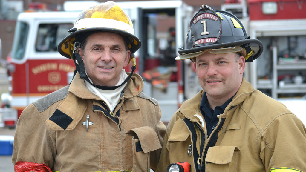 State Representative Dave Yaccarino (R-North Haven) and North Haven Firefighter Anthony DeSimone.