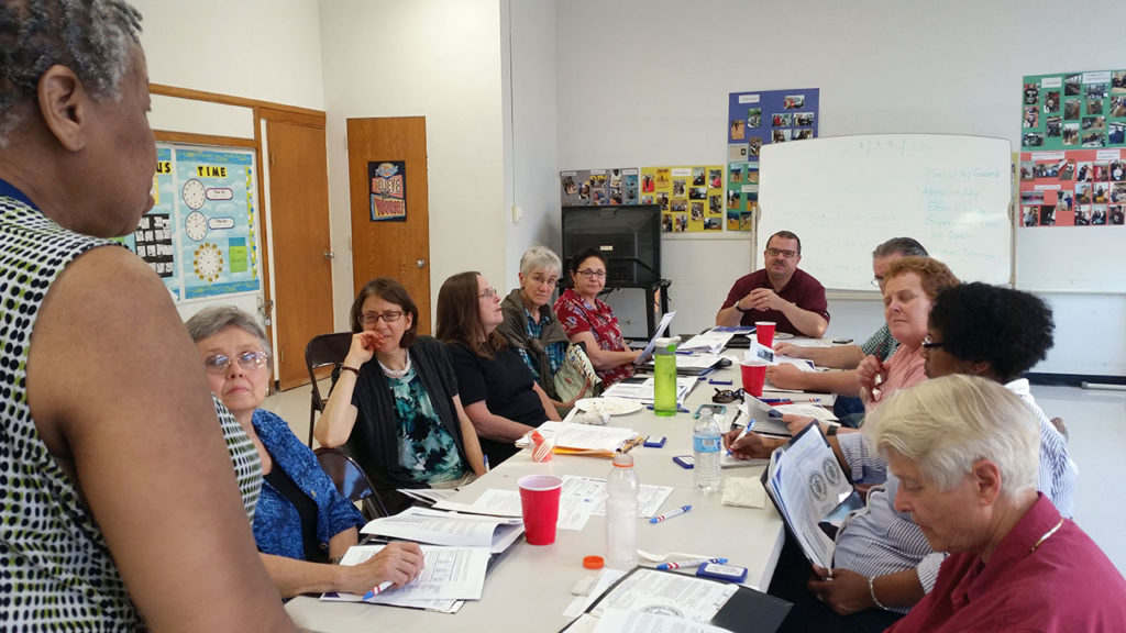 Left to right: Joan Gibson, Ann Prokop, Diane Hoffman, Donna Bouffard, Judy Lhamon, Ana Rodriguez-Robles, Dan Smolnik, Jim Redman, Janet Robinson, April Beichner, Helen Spencer. Also attending Alden Mead and Elona Vaisnys