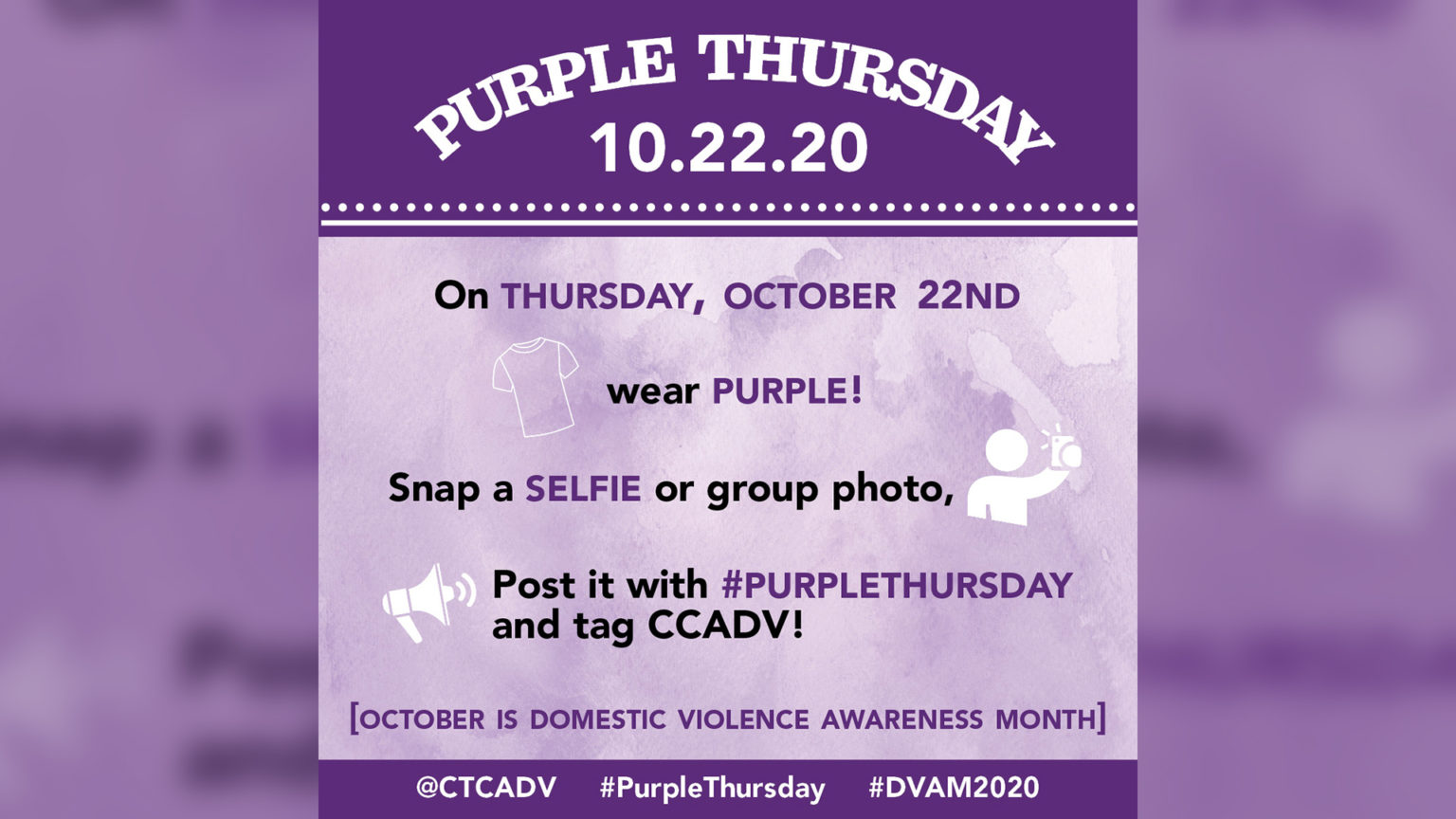 Domestic Violence Awareness Month Purple Thursday NORTH HAVEN NEWS